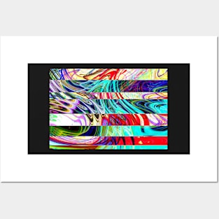 abstract waves of light Posters and Art